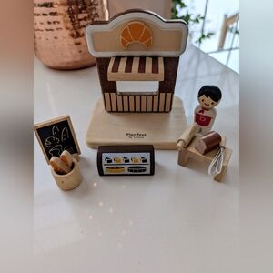 Plan Toys Bakery Wooden Bakery Playset - Brown and Cream